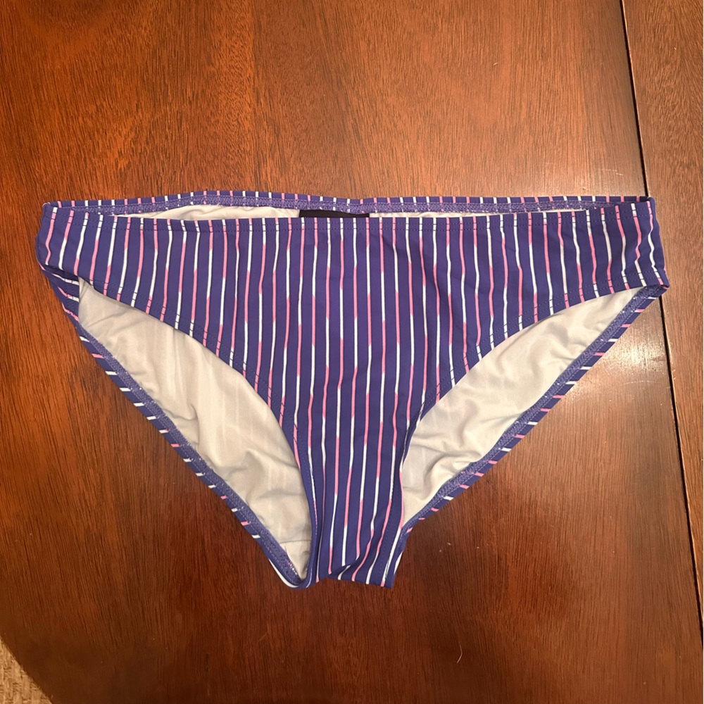 Marc By Marc Jacobs Blue and Pink Striped Bikini Bottom